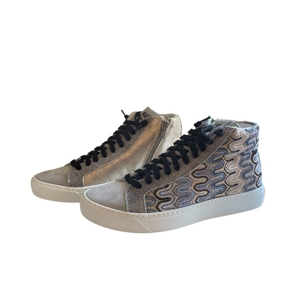 P448 High-Top Panama Sneaker Italian Made by Hand High Quality Sophisticated NWT - Picture 9 of 14